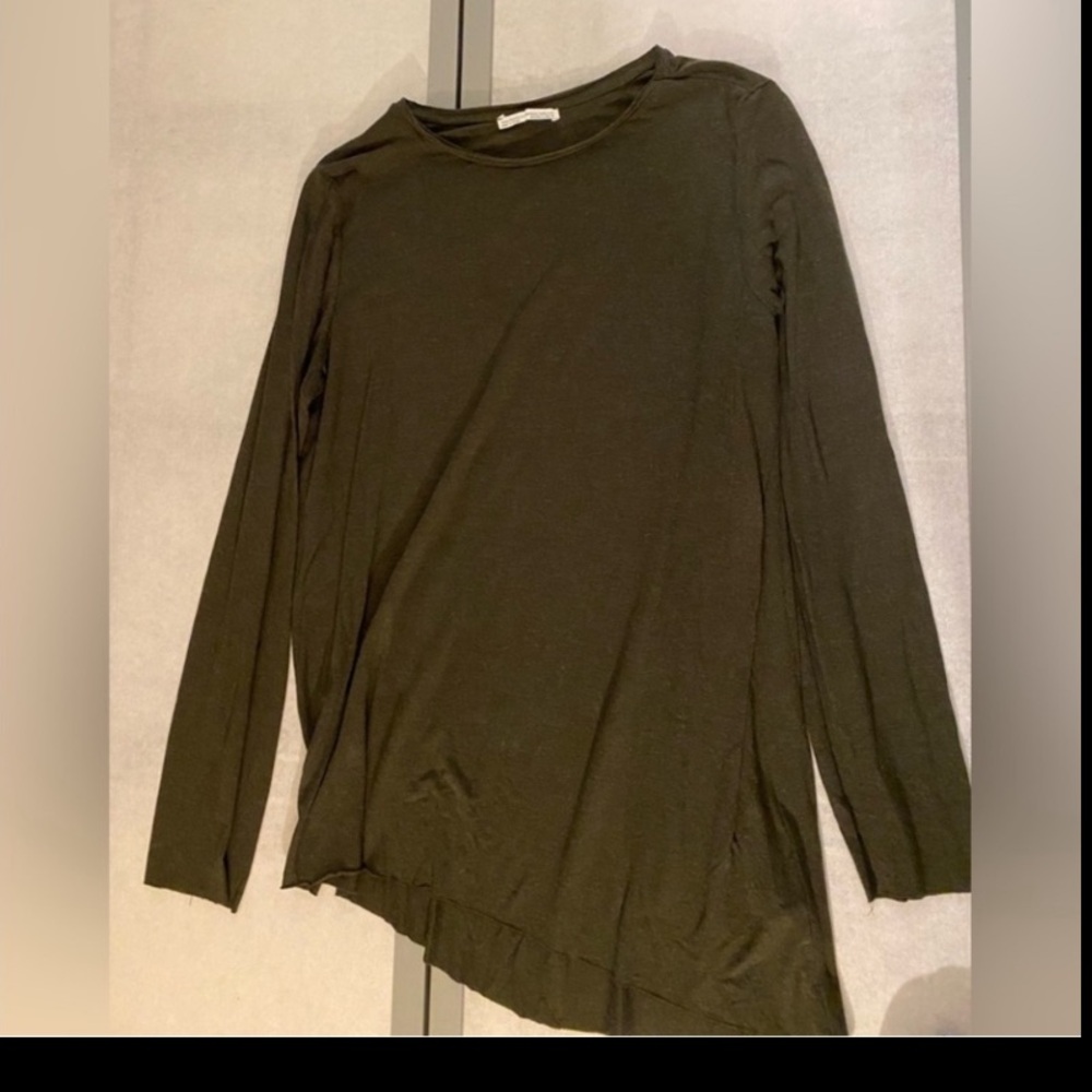 Zara olive green tee Sz L - Picture 3 of 3